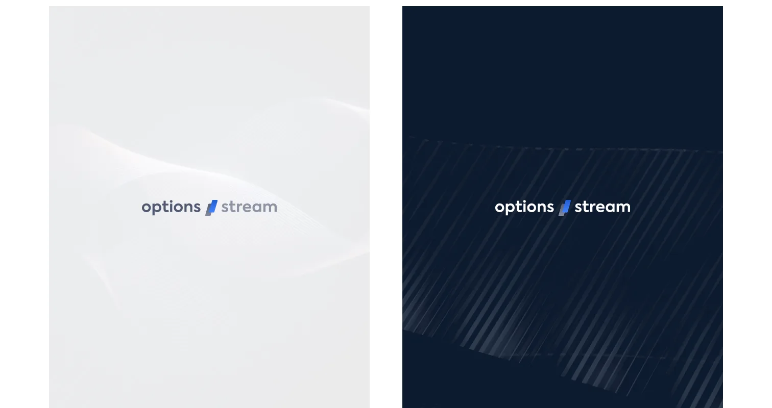 Брендинг OptionStream: светлая и тёмная обложки